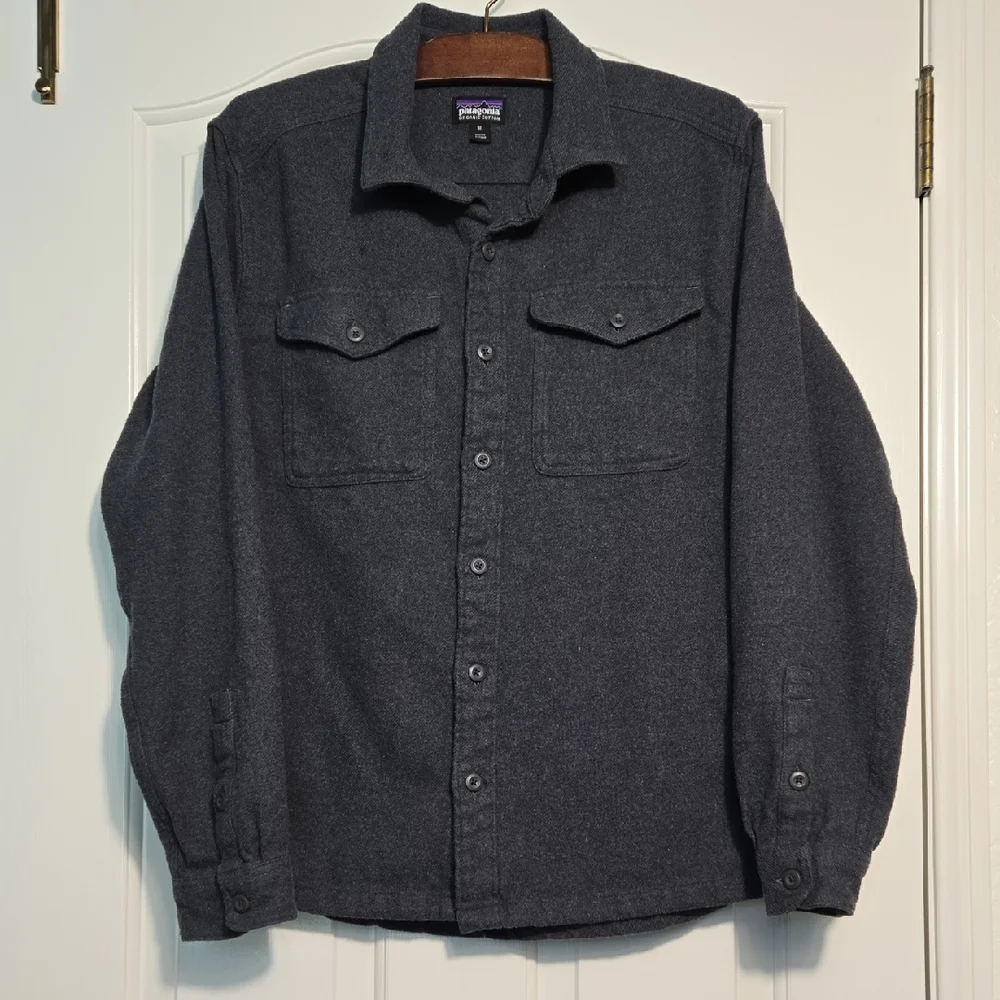 Patagonia Better Sweater Shirt Jacket Men’s M Charcoal Gray Organic Cotton